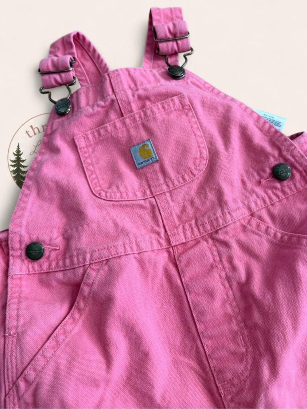 Carhartt Pink Canvas Overalls Toddler Size 3T